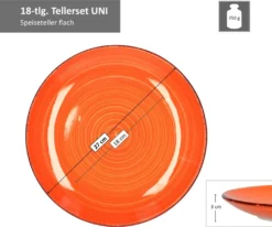 Service 18tlg. Tellerset Uni Bunt, Für 6 Personen In Unterschiedlichen Farben -Küchenbedarf Geschäft cc057551f375e471b3c394e98e3c999a