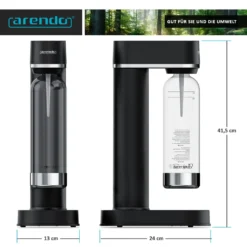 Arendo Wassersprudler 850 Ml – Inkl. 2 850 Ml Wasserflaschen - Carbonator - Fein Dosierbar – Kompatibel Mit 60 L CO2 Zylindern -Küchenbedarf Geschäft cc130492979e999243bb0766a523f174