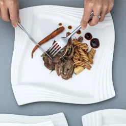 MALACASA, Serie Amparo, Cremeweiß Porzellan Tafelservice 12 Tlg. Set Speiseteller Und Suppenteller Geschirrset Für 6 Personen -Küchenbedarf Geschäft ceae78433552fef6d7f4bfab00ad7d5c