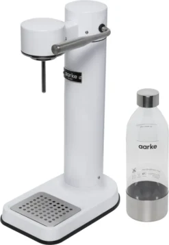 AARKE Wassersprudler Carbonator 3 White Weiss Mit PET Flasche Edelstahlgehäuse
