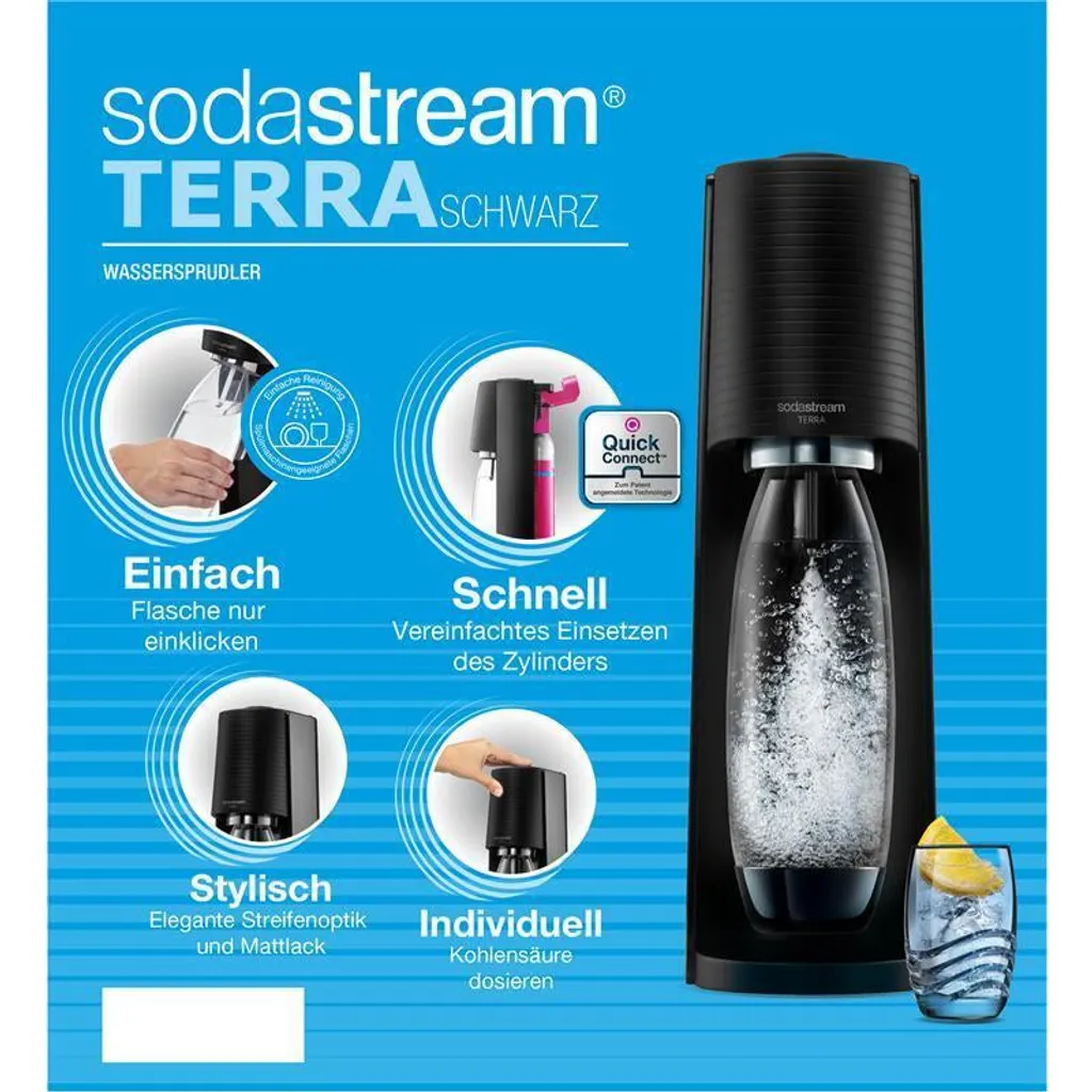 SodaStream TERRA Vorteilspack, Schwarz Mit 3 Flaschen 9 SodaStream TERRA Vorteilspack, Schwarz Mit 3 Flaschen – Bild 7