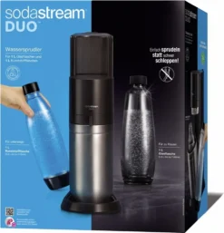 SodaStream DuoTitan Trinkwassersprudler, Inkl. 1x 1 Liter Glasflasche, 1x 1 Liter PET, 1 X Quick Connect Zylinder -Küchenbedarf Geschäft d248531d1b53410f795e5f51bdcf32c6