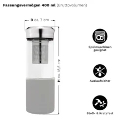 Teamaker „Grau“ 400 Ml -Küchenbedarf Geschäft d34bced8ffee44a5b1f1118e73b91a66