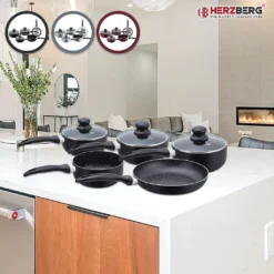 Herzberg HG-5003BK: 8-Teiliges Marmor-Kochgeschirr-Set - Schwarz 31 Herzberg HG-5003BK: 8-Teiliges Marmor-Kochgeschirr-Set - Schwarz -Küchenbedarf Geschäft d8ee180630c24b525629d2b44b7b9f0b