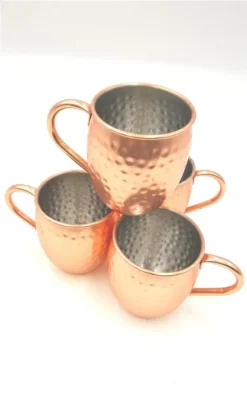 Navaris Moscow Mule Becher 4er Set - 4x Kupferbecher Für Moskau Mule Gin Bier - Cocktail Mug Gehämmert - Tasse Aus Edelstahl Mit Kupfer -Küchenbedarf Geschäft d98f767d0a337e38a104992614120863