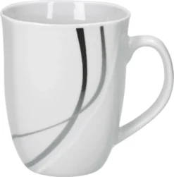 Van Well Frühstücksservice Silver Night, 12tlg 6 Personen, 6 Kaffeebecher + 6 Teller, Linien-Dekor -Küchenbedarf Geschäft da5c44bf5345f167b169a0a3db501bff