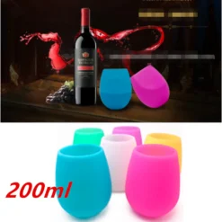 6er Set 200ml Unzerbrechlich Blau Silikon Biergläser Whisky GläSer Wein Becher Stammlos Weinbecher Tasse -Küchenbedarf Geschäft da78e0b32b0f36a2ff04370f3adf2165