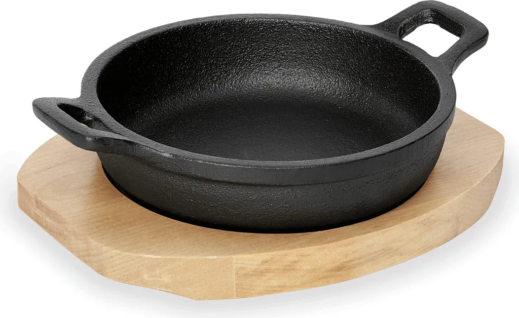 Servierpfanne Mit Holzuntersetzer, Gusseisen Unbeschichtet, 10-18 Cm Ø Wählbar : Servierpfanne Mit Holzuntersetzer, Ø 18 Cm, Variante: Servierpfanne Mit Holzuntersetzer, Ø 18 Cm 3 Servierpfanne Mit Holzuntersetzer, Gusseisen Unbeschichtet, 10-18 Cm Ø Wählbar : Servierpfanne Mit Holzuntersetzer, Ø 18 Cm, Variante: Servierpfanne Mit Holzuntersetzer, Ø 18 Cm