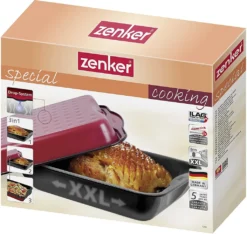 Zenker XXL-Bräter Mit Deckel, Schwarz/Rot, 7200 -Küchenbedarf Geschäft dfbf59edef0cd174d6d10fce341bde3d