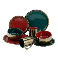 CreaTable 22973 Kombiservice Rustikal Collection Für 4 Personen, Steinzeug, Mehrfarbig (1 Set, 16-teilig) -Küchenbedarf Geschäft e118f804c87e9c218220c728a8364be0