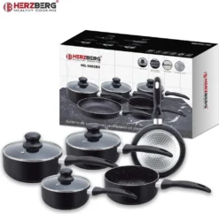 Herzberg HG-5003BK: 8-Teiliges Marmor-Kochgeschirr-Set - Schwarz 23 Herzberg HG-5003BK: 8-Teiliges Marmor-Kochgeschirr-Set - Schwarz -Küchenbedarf Geschäft e1b5ecd0f0eb75d937b874d523c72284