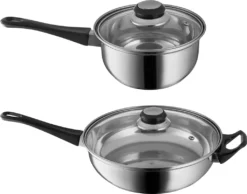 Tectake Topfset Aus Edelstahl Mit Glasdeckeln 12-tlg. - Silber -Küchenbedarf Geschäft e27e2af994ed56019893ce11a82abf23