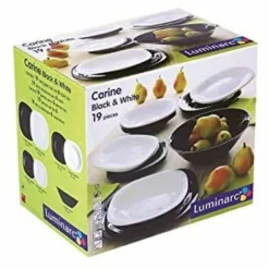 Geschirr Luminarc Carine Glas Schwarz-Weiß (19 Pcs) -Küchenbedarf Geschäft eb90b304f20e47e58c17f88b28ac60e0