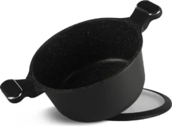 Schwarze Töpfe INDUKTION GLASDECKEL Kochtopf Topfset Keramik Und Pfanne -Küchenbedarf Geschäft ebed66f0480b06ec07bc69627d96f416