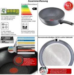 Tefal G13411 Cook Healthy Pfannenset Induktion 6 Tlg, Hohe Wokpfanne Mit Deckel 28cm, Pfanne 30 Cm + 24cm, Alle Herdarten, Spülmaschinenfest, Antihaft-beschichtet, Wok & Bratpfanne Set -Küchenbedarf Geschäft ebf245edb4f0962a06a8a9b04bf4a4e0