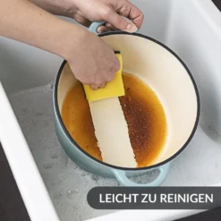 Gusseisen Topf Brot Backen 24 Cm - 3,5 L Schmortopf Gusseisen Emailliert Zum Schmoren, Backen Und Braten - Brotbacktopf Mit Deckel Induktion - (3,5 L, Blau) -Küchenbedarf Geschäft ec2f019cef54e9031454efa81f1a3b97