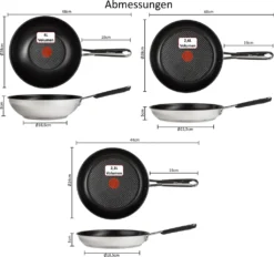 Tefal E76 Jamie Oliver Pfannenset Induktion 6 TLG Set 12,- Hohe Wokpfanne Mit Deckel 28cm, Pfanne 28 Cm + 24cm, Edelstahl 18/10 Rostfrei, Spülmaschinenfest, Antihaft-beschichtet -Küchenbedarf Geschäft ec731ddceb8d01856dbd2bbff633fcf9