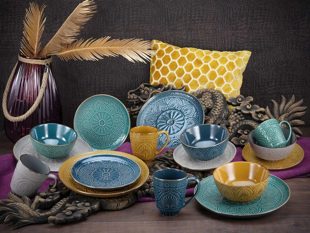 CreaTable 22561 Kombiservice Samarkand Für 4 Personen, Steinzeug, Mehrfarbig (1 Set, 16-teilig) 4 CreaTable 22561 Kombiservice Samarkand Für 4 Personen, Steinzeug, Mehrfarbig (1 Set, 16-teilig) – Bild 2