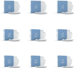 FIFTYEIGHT Kombi-Service 30-tlg. - Tassen + Teller (mit Biss) + Hochwertige Tischsets -Küchenbedarf Geschäft ee380a2f34e40f4c5575a5b3e6385c10