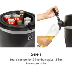 Tap2Go Mobile 2-in1 Bierzapfanlage Mit Getränkekühler 5l/13l Schwarz -Küchenbedarf Geschäft f0326accfa91d86fe9fc89ce35d54ebf
