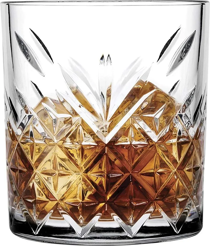 Pasabahce 52790 Whisky Glas Tumbler Timeless Im Kristall-Design, Höhe 9,6 Cm, 345 Ml, 4 Stück, Retro-Design 3 Pasabahce 52790 Whisky Glas Tumbler Timeless Im Kristall-Design, Höhe 9,6 Cm, 345 Ml, 4 Stück, Retro-Design