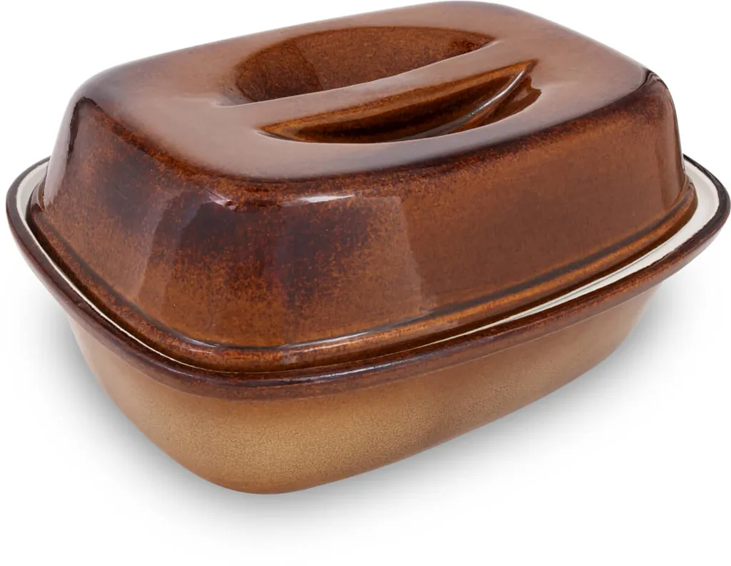 Original KERAZO Bräter 3 Liter Aus Steinzeug-Keramik Mit Deckel Braun-geflammt 3 Original KERAZO Bräter 3 Liter Aus Steinzeug-Keramik Mit Deckel Braun-geflammt