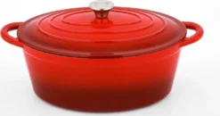 Backform Mit Deckel Gusseisen Xanten 40,5 X 26 Cm Rot CS-09099