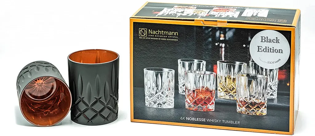 Nachtmann Noblesse 6er-Set Black Edition Whisky Gläser 295 Ml I Spülmaschinenfest I Wasserglas Coloured By EKM (schwarz/kupfer) + 6er-Set EKM Living Trinkhalme Schwarz 4 Nachtmann Noblesse 6er-Set Black Edition Whisky Gläser 295 Ml I Spülmaschinenfest I Wasserglas Coloured By EKM (schwarz/kupfer) + 6er-Set EKM Living Trinkhalme Schwarz – Bild 2
