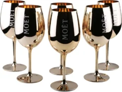 Moët & Chandon Champagnergläser Kupfer 6er Set Echtglas