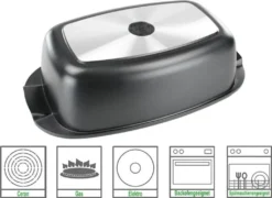 Aluguss Bräter Mit Deckel Backofengeeignet Bis 180 °C Gänsebräter In 5,6 Liter -Küchenbedarf Geschäft f8fe562b27739dd05394be00b4b0617c