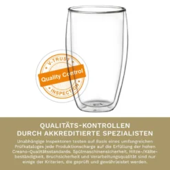 Creano Doppelwandiges Thermoglas 400ml „DG-SH“, Großes Doppelwandglas Aus Borosilikatglas, Doppelwandige Kaffeegläser, Teegläser, Latte Gläser 4er Set -Küchenbedarf Geschäft f9ba8fbb52f66c9f03f9a509e3e9c3ef