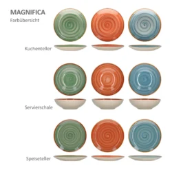 24tlg. Geschirrset Magnifica I Kombiservice I 6 Pers. I Becher + Müsli+ Teller + Essteller -Küchenbedarf Geschäft f9d59083a9bccf65d1c596889fb54a45