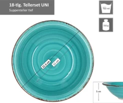 Service 18tlg. Tellerset Uni Bunt, Für 6 Personen In Unterschiedlichen Farben -Küchenbedarf Geschäft fb6df28ee833b022561463b9e3748f3f
