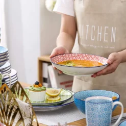 Kombiservice Porzellan, Vancasso Tafelservice Bunt, MACARON 40 Teilig Geschirrset, Mit Je 8 Speiseteller, Dessertteller, Müslischalen, Suppenteller Und Kaffeebecher Für 8 Personen -Küchenbedarf Geschäft fbfd4661de2b8281655bef92530987ba
