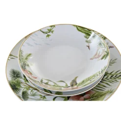 Geschirr-Set DKD Home Decor Tropical Porzellan (18 Pcs) -Küchenbedarf Geschäft fcd4ba57e8782910e00b8df44d54ab85