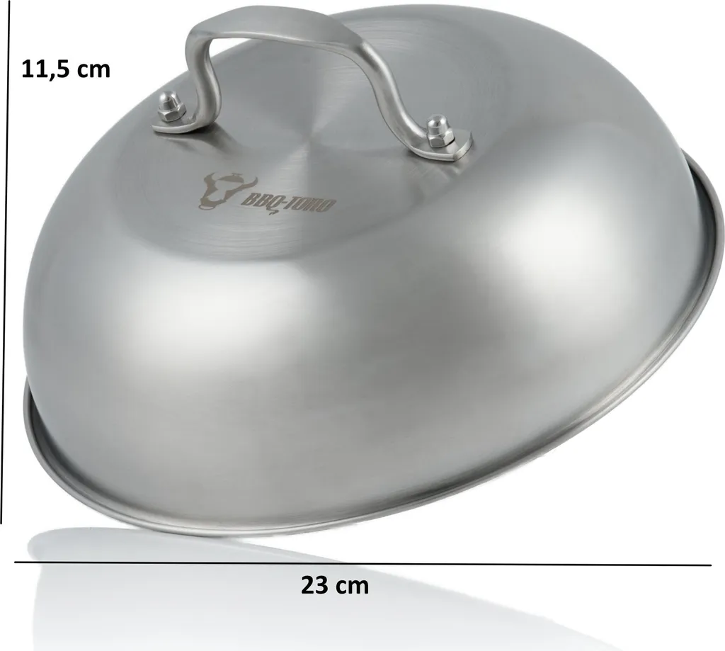 BBQ-Toro Edelstahl Wärmeglocke | Ø 23 Cm | Servierglocke, Glosche, Burgerglocke 5 BBQ-Toro Edelstahl Wärmeglocke | Ø 23 Cm | Servierglocke, Glosche, Burgerglocke – Bild 3