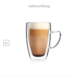 Sänger SÄNGER Doppelwandiges Cappuccino Gläser Set Mit Henkel 6 Teilig -Küchenbedarf Geschäft fe2a5447460709e18e23cc7f6daf7664